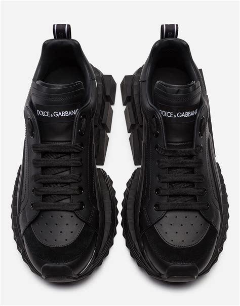 Dolce & Gabbana Leather Super King Sneakers in Black for Men - Lyst