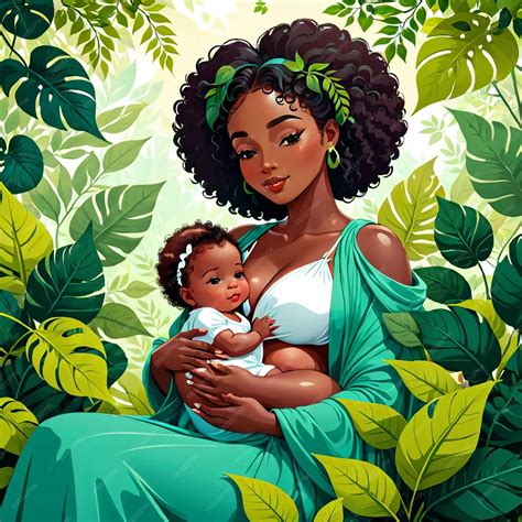 Premium Photo | Black woman breastfeeding a baby