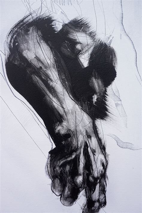 "Resting Spearman" - Large abstract & modern black and white male nude