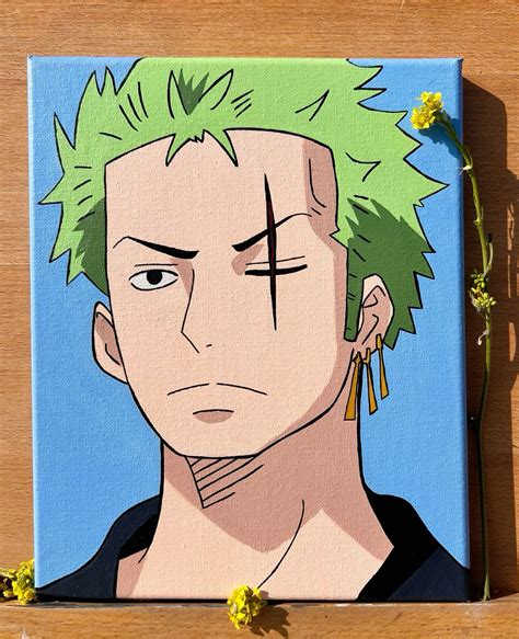 Zoro. | Zoro canvas, Zoro one piece painting easy, Zoro painting ideas