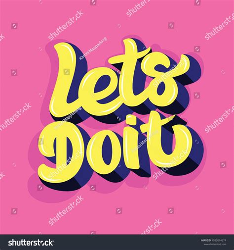 Lets Do Lettering Pink Background: vector de stock (libre de regalías