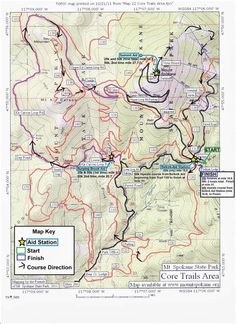 Mt Spokane 50k/25k: Course