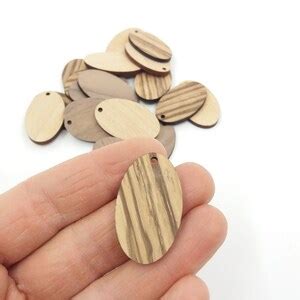 10 Oval Wooden Craft Circles, DIY Craft Supplies Wood Ovals, Wood Jewelry Supply Earring Blanks ...