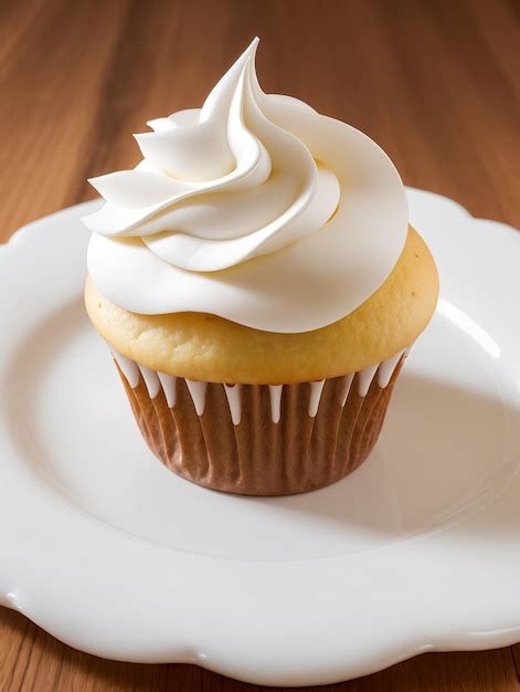 Premium AI Image | A cupcake with a creamy frosting on top