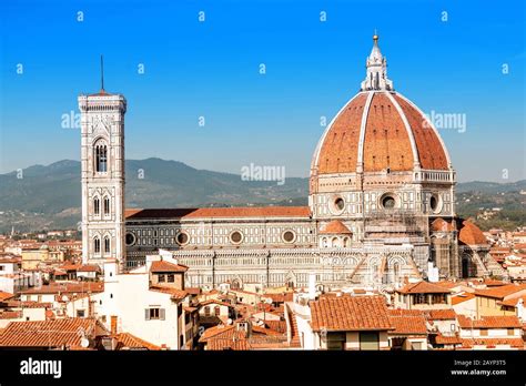 Aerial view of Duomo Cathedral main tourist landmark in Florence, Italy ...