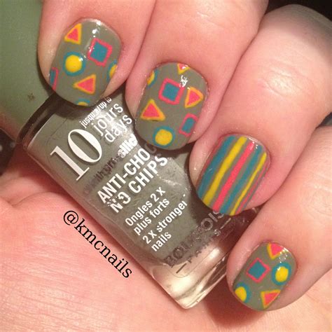 Retro 80's nail design | Nail art hacks, Nails, Nail art