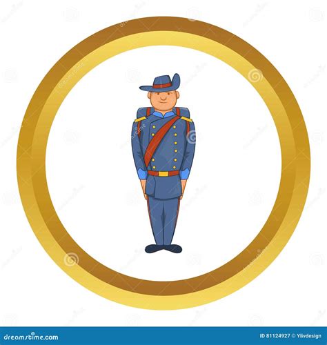 Man in Army Uniform 19th Century Vector Icon Stock Vector ...