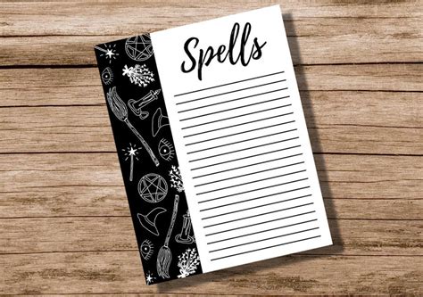 Printable Spell Template Spellbook Spells Witch - Etsy