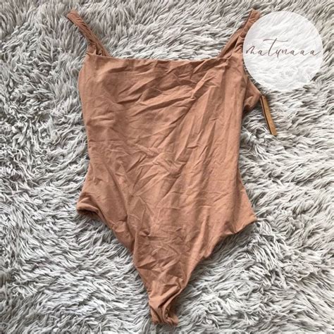 SKIMS Skims Fits Everybody Square Neck Bodysuit in Sienna M | Grailed