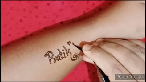 Pratik name tattoo mehndi design / NTA creations / - YouTube