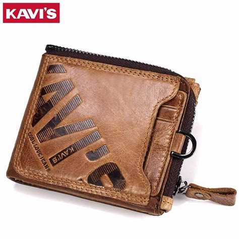 Only US $14.82 KAVIS Crazy Horse Genuine Leather Wallet Men Coin Purse ...