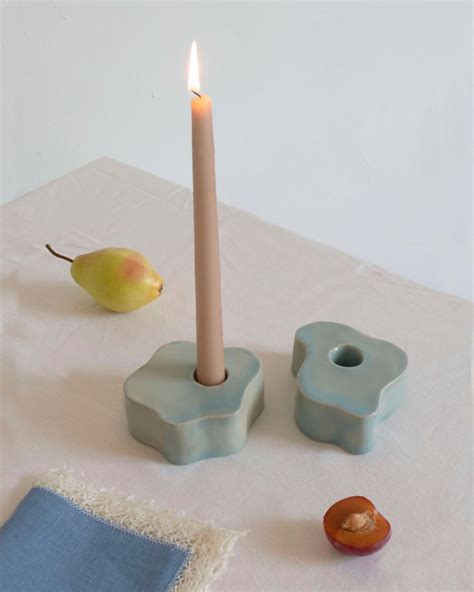 Керамический подсвечник «Облака» голубой | Home decor accessories ...