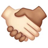handshake light skin tone medium skin tone emoji