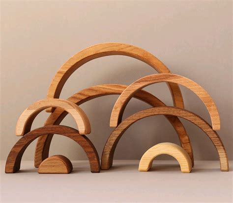 Деревянная игрушка Радуга из 8 пород дерева. Развивающая эко-игрушка в ...