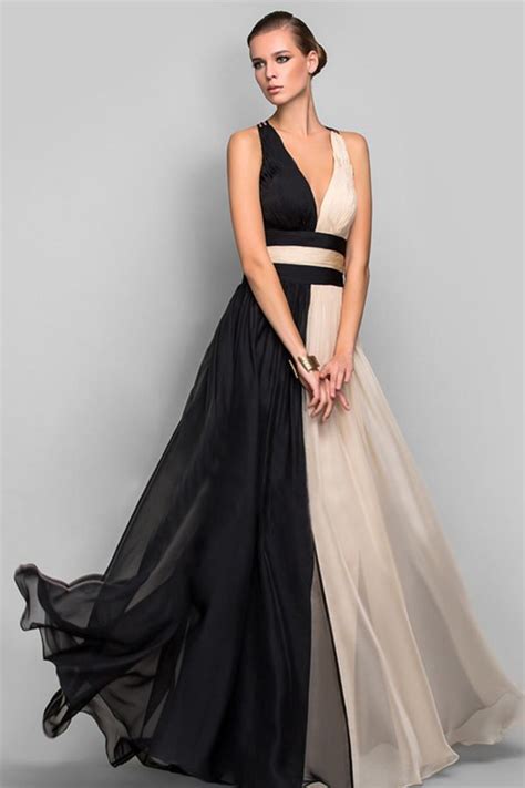 Hualong Elegant Black And White Evening Party Gowns - Online Store for ...