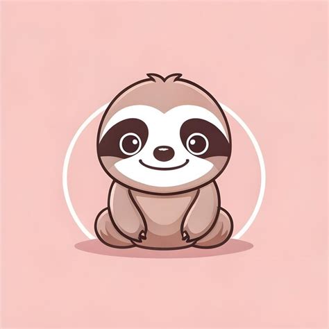 Premium Photo | Cute Kawaii Sloth Vector Clipart Icon Cartoon Character ...