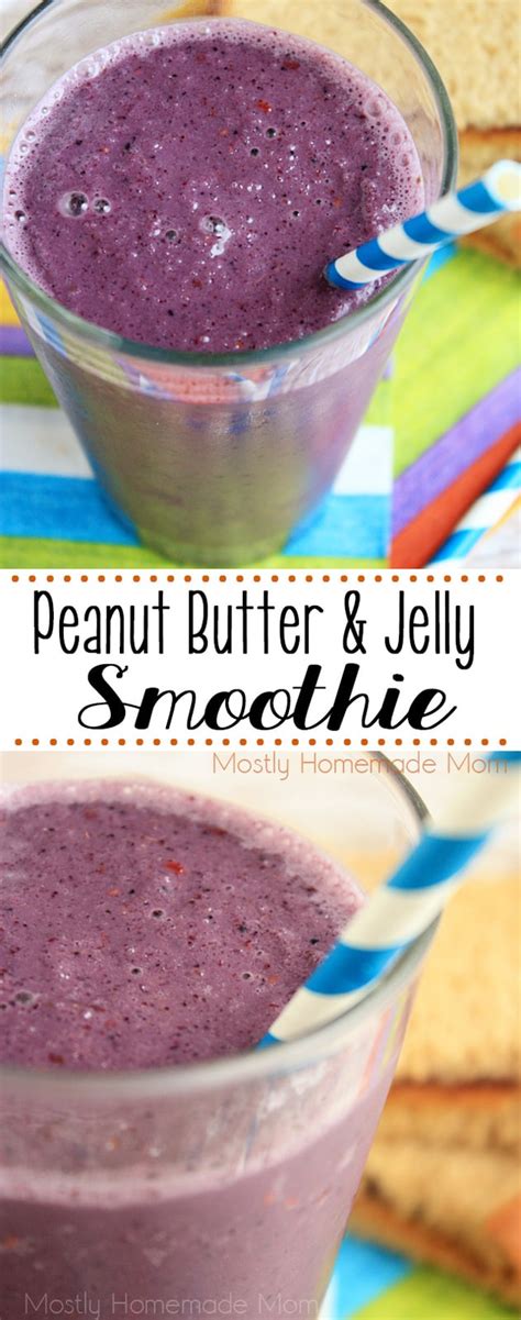 Peanut Butter & Jelly Smoothie - Mostly Homemade Mom