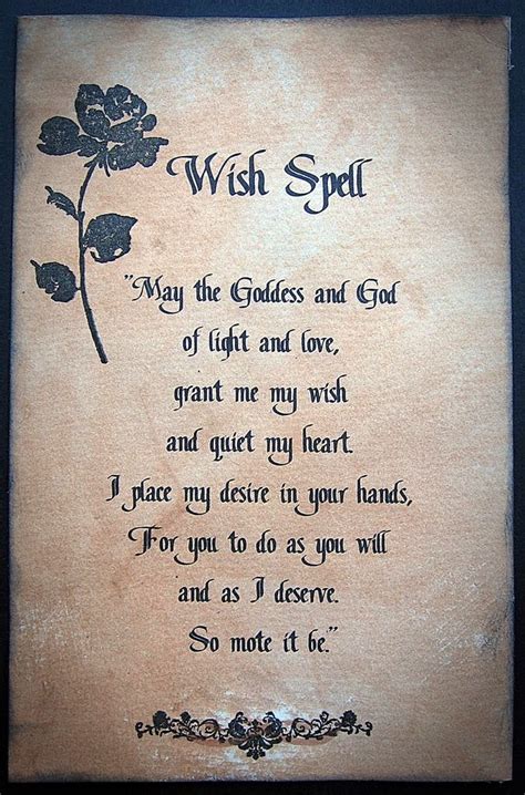 Solitary Fire Walker's Book of Shadows: Wish Spell