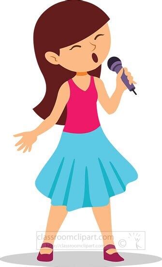 Entertainment Clipart-girl singing into microphone while ntertaining clipart