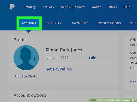 how to delete an address on paypal