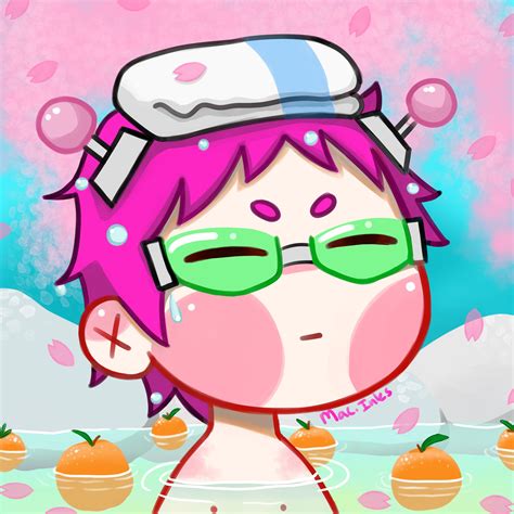 [OC] I drew chibi Saiki enjoying an onsen : r/PSIkiKusuo