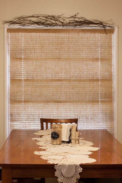 DIY Burlap Roman Shade over Mini Blinds - Our Family Unit - Confessions of a Vintage Homemaker