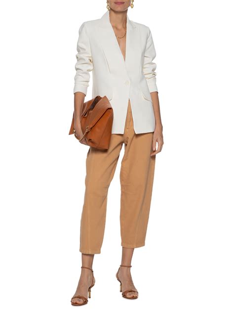 Blazer Off White Feminino - Blazer Feminino De Crepe - Animale - Off White
