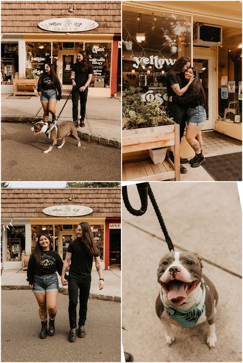 Vegan Yellow Rose Bakery Engagement Session, NJ | Briana & Griffin