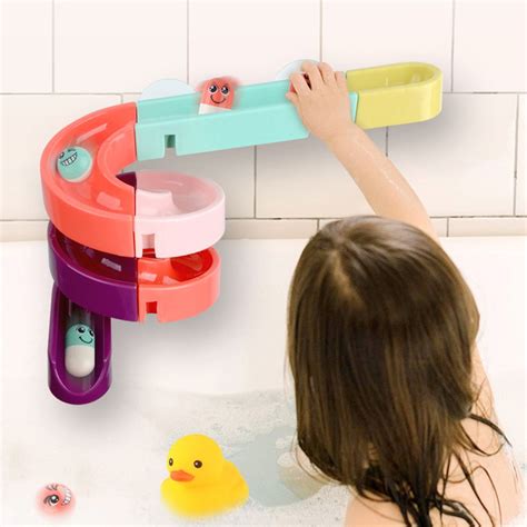 Baby Bath Toys Suction Cup Race Orbits Track Kids Bathroom Bathtub Play ...