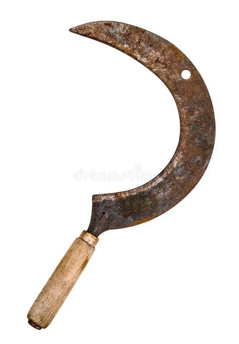 rusty sickle  cut  slice    farmers stock image