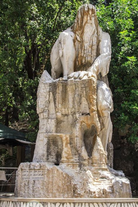 Statue at the Entrance To Jeita Grotto Cave in Jounieh Editorial Stock ...