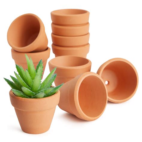 pack  pack   mini terracotta plants pots  drainage
