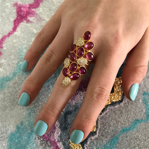 11.51 Carat Pink Tourmaline Diamond Cocktail Statement Ring by Lauren ...