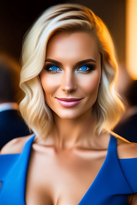 Lexica - Slavic blonde 30 years old women, short hair and blue eyes