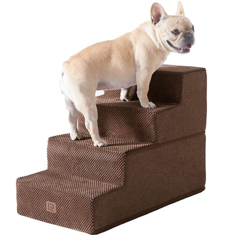EHEYCIGA Dog Stairs for Small Dogs, 4-Step Dog Stairs for High Beds and