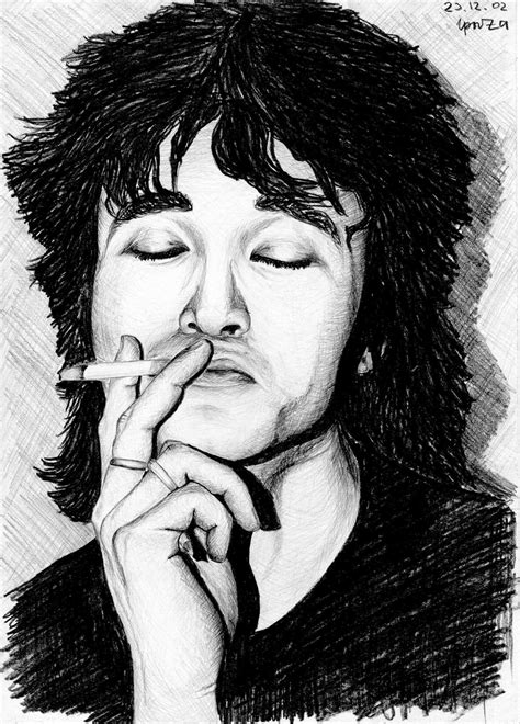 Виктор Цой art | Портретные зарисовки, Линейная иллюстрация ...