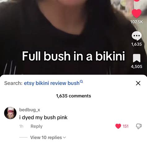 I Dyed My Bush Pink - Full Bush In A Bikini Comment | Full Bush In a