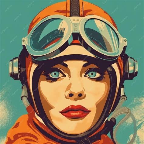 Premium AI Image | Blonde and blueyed female scuba dive in vintage
