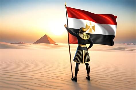 Premium AI Image | photo the flag of Egypt with Pharaoh and the ...