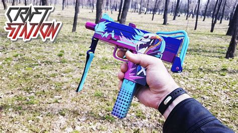 Как сделать МАК-10 (MAC-10) из CS GO в скине Неоновый Гонщик DIY - YouTube