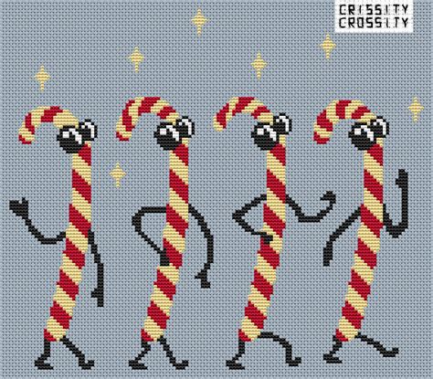 The Candy Canes Christmas Cross Stitch Pattern Holiday PDF Instant ...