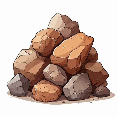 Stylized Pile of Rocks Cartoon Vector Illustration | Premium AI-generated vector