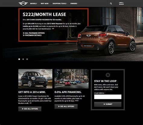 mini usa website redesigned library  motoring