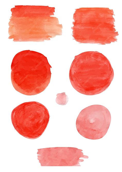 Premium Vector | Vector red watercolor different grunge new set design
