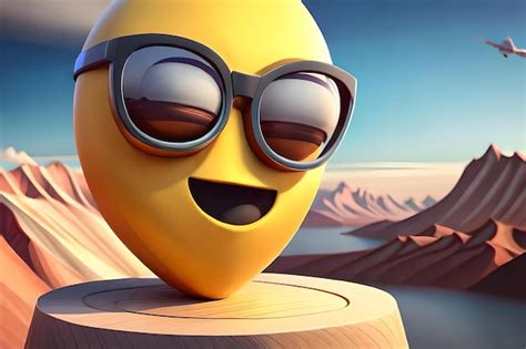 Premium AI Image | A cartoon of a yellow egg with glasses that say ' egg