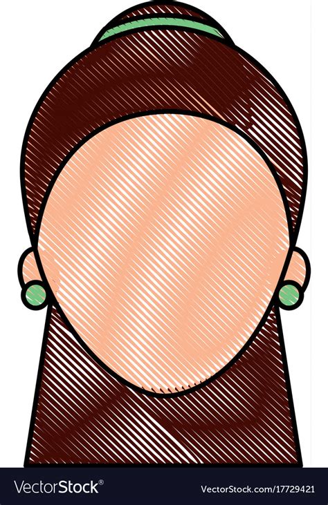 Female face cartoon woman profile people Vector Image