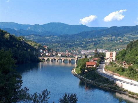 A Famous Bridge on the Drina River Stock Photo - Image of famous ...