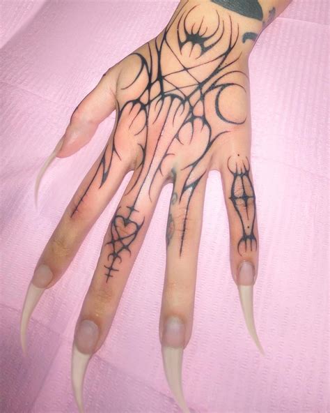 Cyber Sigilism Hand Tattoo