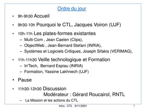 PPT - Ordre du jour PowerPoint Presentation, free download - ID:7016929