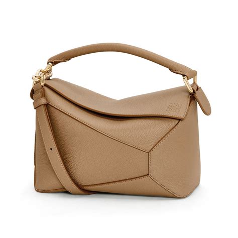 loewe small puzzle edge bag  soft grained calfskin toffee voilaid